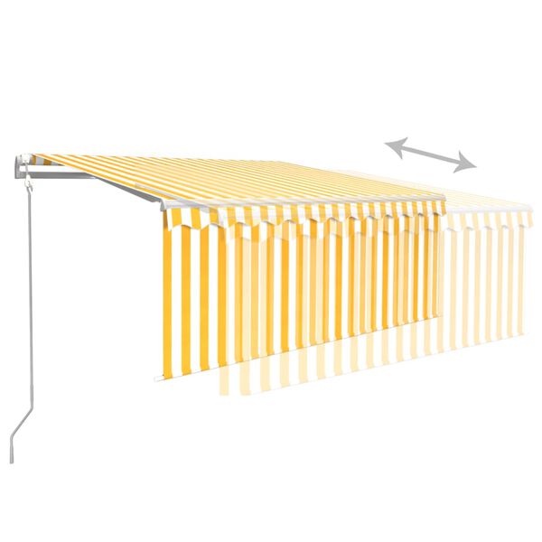 vidaXL Toldo retr&aacute;ctil autom&aacute;tico con persiana LED amarillo 3,5x2,5 m