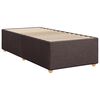 vidaXL Cama box spring con colch&oacute;n tela marr&oacute;n oscuro 90x190 cm