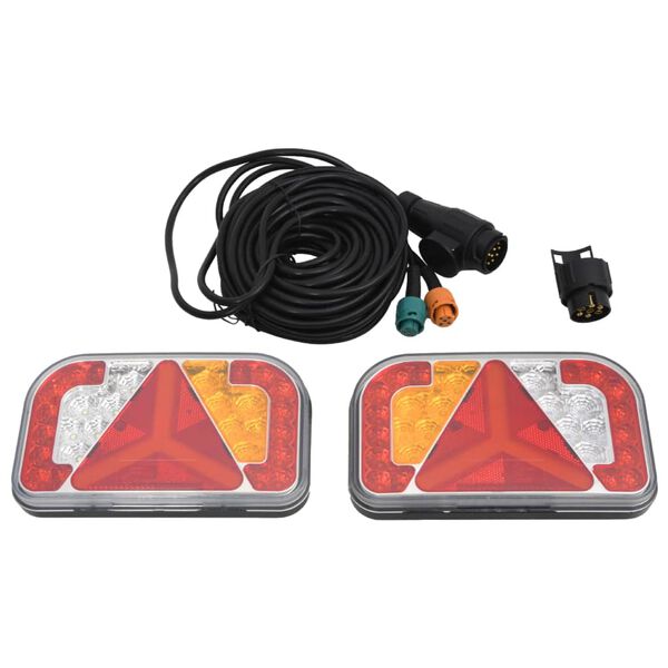 vidaXL Luces de remolque 2 uds bombilla LED rojo 24x5x14,5 cm 12V