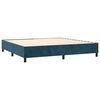vidaXL Cama box spring colch&oacute;n y LED terciopelo azul oscuro 200x200 cm