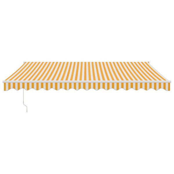 vidaXL Toldo retr&aacute;ctil aluminio y tela amarillo y blanco 4x3 m