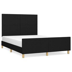 vidaXL Cama sin colch&oacute;n tela negro 140x200 cm