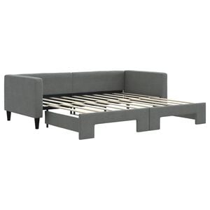 vidaXL Sof&aacute; cama nido tela gris oscuro 90x190 cm