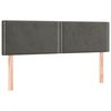 vidaXL Cabecero con LED de terciopelo gris oscuro 144x5x78/88 cm