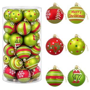 vidaXL Juego de bolas navide&ntilde;as 30 uds. Verde claro &Oslash; 6 cm Pl&aacute;stico