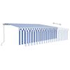 vidaXL Toldo retr&aacute;ctil manual con persiana azul y blanco 5x3 m