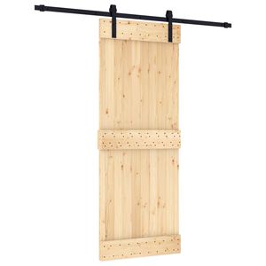 vidaXL Puerta Corredera Natural y negro 80 x 210 cm
