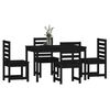 vidaXL Juego de comedor de jard&iacute;n 5 piezas madera maciza pino negro