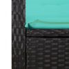 vidaXL Sill&oacute;n reclinable de jard&iacute;n con cojines rat&aacute;n sint&eacute;tico negro