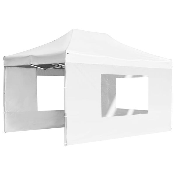 vidaXL Carpa plegable profesional con paredes aluminio blanca 4,5x3 m