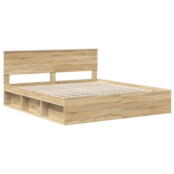 vidaXL Estructura de cama Sonoma 180 x 200 cm Madera de pino macizo