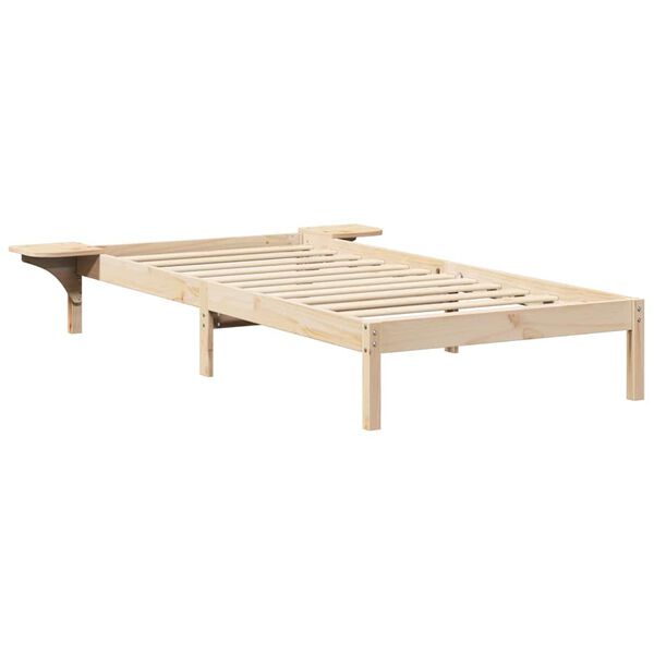 vidaXL Estructura de cama Natural 100 x 200 cm Madera de pino macizo
