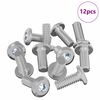 vidaXL Tornillo de Bloqueo de Cabeza 12 uds. Plateado M6 x 15 mm Acero