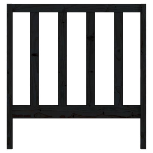 vidaXL Cabecero de cama madera maciza de pino negro 95x4x100 cm