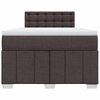 vidaXL Cama box spring con colch&oacute;n tela marr&oacute;n oscuro 120x200 cm