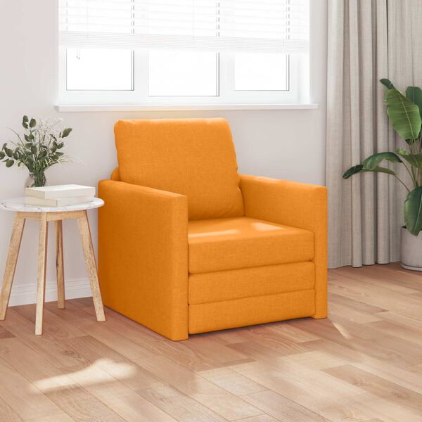 vidaXL Sof&aacute; cama de suelo 2 en 1 tela amarillo oscuro 112x174x55 cm