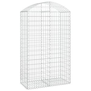 vidaXL Cesta gaviones forma arco hierro galvanizado 100x50x160/180 cm
