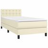 vidaXL Cama box spring con colch&oacute;n cuero sint&eacute;tico crema 90x190 cm