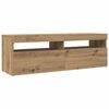 vidaXL Mueble de TV luces LED madera roble artisan 120x35x40 cm
