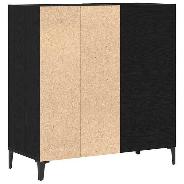 vidaXL Mueble para discos de vinilo Roble Negro 84,5 x 38 x 89 cm