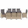 vidaXL Conjunto de Comedor de Jard&iacute;n 9 pcs Beige rat&aacute;n sint&eacute;tico