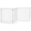 vidaXL Puerta para perros plegable 4 paneles madera &aacute;lamo blanca 320cm