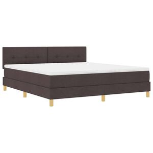 vidaXL Cama tipo Box Spring Marr&oacute;n oscuro 180 x 200 cm tela