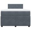vidaXL Cama box spring con colch&oacute;n terciopelo gris oscuro 120x200 cm