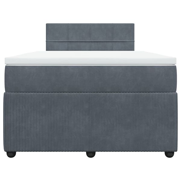 vidaXL Cama box spring con colch&oacute;n terciopelo gris oscuro 120x200 cm