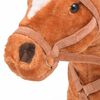 vidaXL Caballo de juguete de pie de peluche marr&oacute;n