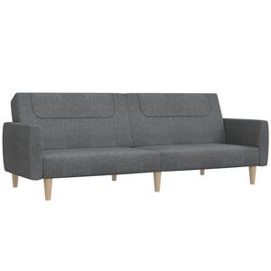 vidaXL Sof&aacute; cama de 2 plazas tela gris claro