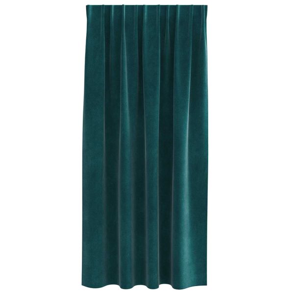vidaXL Cortinas opacas 2 pcs Verde oscuro 140 x 175 cm Terciopelo