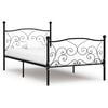 vidaXL Estructura cama con somier sin colch&oacute;n metal negro 100x200 cm