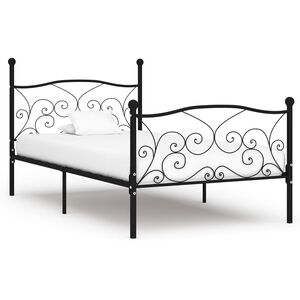 vidaXL Estructura cama con somier sin colch&oacute;n metal negro 100x200 cm