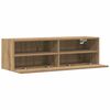 vidaXL Mueble de TV Montado en la Pared 2 pcs Roble artisan
