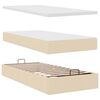 vidaXL Estructura de cama otomana con colchones tela crema 160x200cm