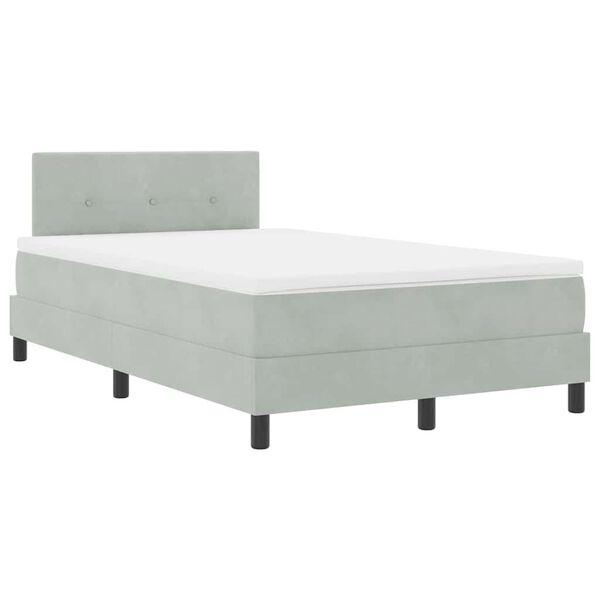 vidaXL Cama tipo Box Spring Gris Claro 120 x 200 cm Terciopelo