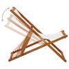 vidaXL Silla de playa plegable madera maciza de eucalipto y tela crema