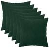vidaXL Coj&iacute;n con almohada HEERLEN 6 uds. Verde oscuro Terciopelo
