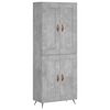 vidaXL Aparador alto madera contrachapada gris hormig&oacute;n 69,5x34x180 cm