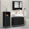 vidaXL Juego de muebles de ba&ntilde;o 3 pcs Roble Negro Madera de ingenier&iacute;a