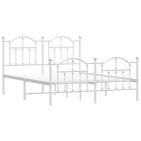 vidaXL Estructura cama sin colch&oacute;n con estribo metal blanco 150x200 cm