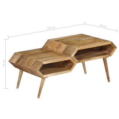 vidaXL Mesa de centro de madera maciza de mango 104x50x45 cm