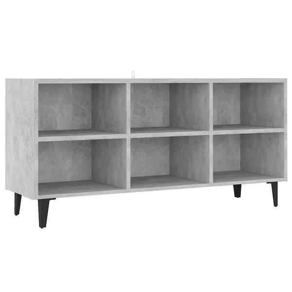 vidaXL Mueble de TV con patas metal gris hormig&oacute;n 103,5x30x50 cm