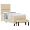 vidaXL Cama tipo Box Spring con cabecera Crema 80 x 200 cm tela