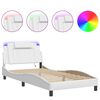 vidaXL Estructura de cama Viana con LED sin colchón blanco 100x200 cm