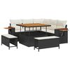 vidaXL Conjunto de sof&aacute;s de jard&iacute;n 8 uds. Negro rat&aacute;n sint&eacute;tico
