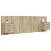vidaXL Cabecero de cama con mesitas madera contrachapada roble Sonoma