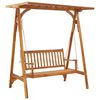 vidaXL Banco columpio de jard&iacute;n con enrejado madera de acacia maciza