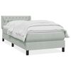 vidaXL Cama box spring con colch&oacute;n terciopelo gris claro 100x220 cm